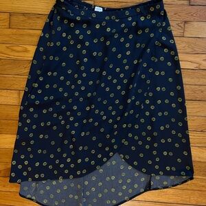 Black Skirt with Gold Floral Pattern